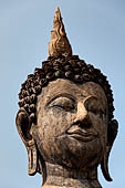 Thailand, Old Sukhothai - Wat Mahathat, detail of the Buddha statue of the bot. 